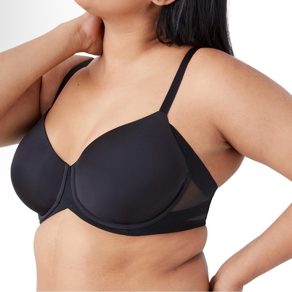 Wacoal Black Ultimate Side Smoother Underwire T-Shirt Bra Size 42D